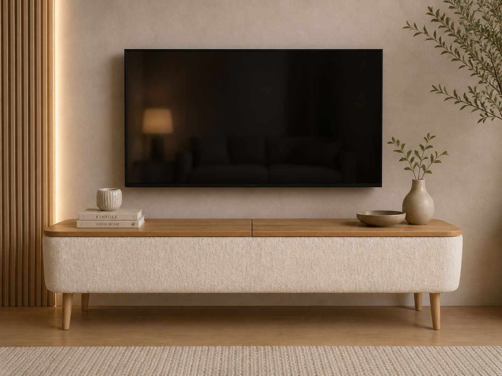 Houten tv-meubel "Sarven" - 120 x 30 x 45 cm - Wit