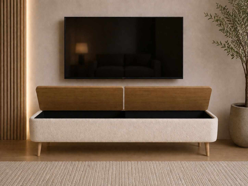 Houten tv-meubel "Sarven" - 120 x 30 x 45 cm - Wit