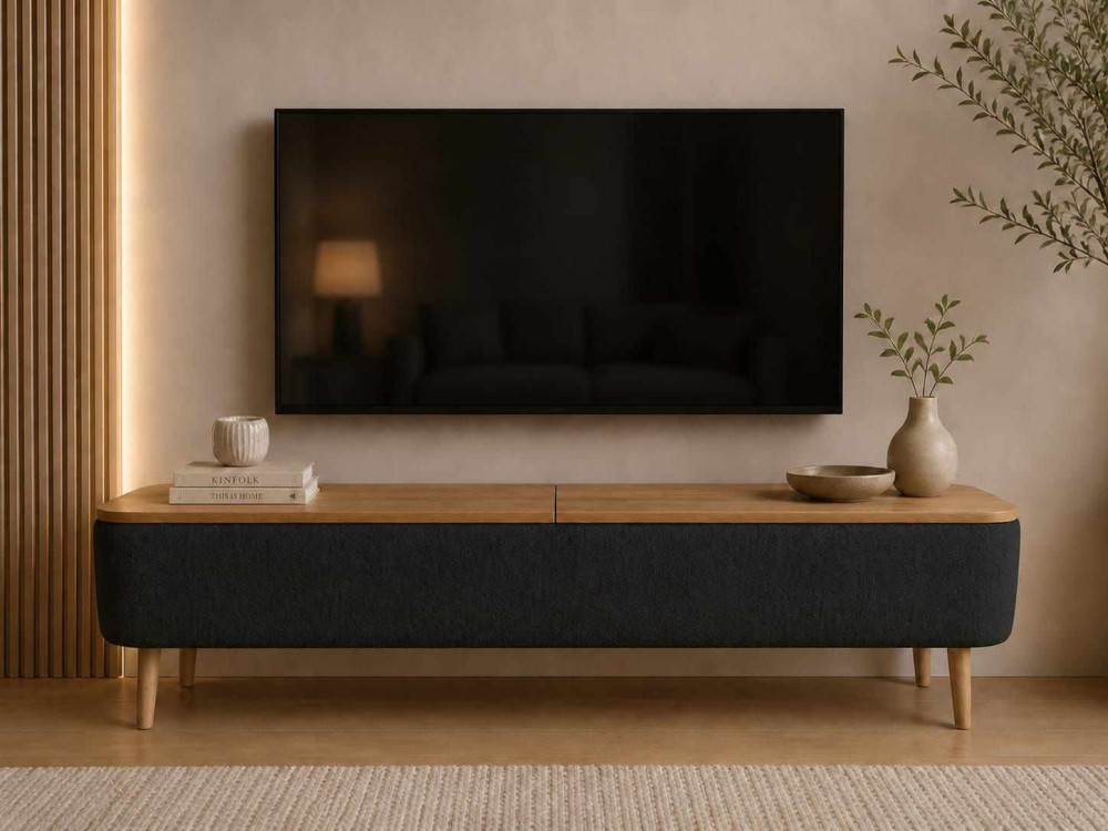 Houten tv-meubel "Sarven" - 120 x 30 x 45 cm - Zwart