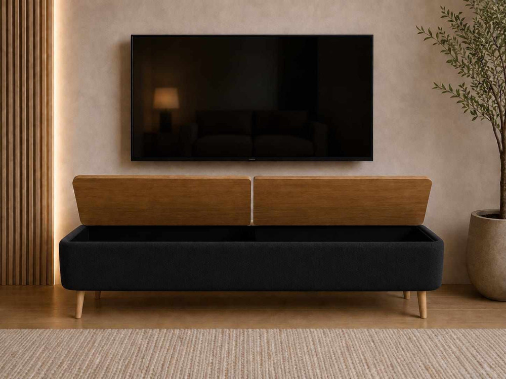 Houten tv-meubel "Sarven" - 120 x 30 x 45 cm - Zwart