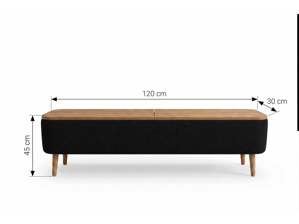 Houten tv-meubel "Sarven" - 120 x 30 x 45 cm - Zwart