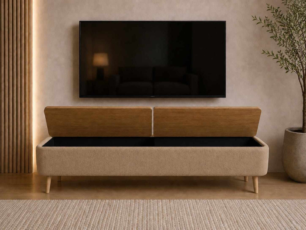 Houten tv-meubel "Sarven" - 120 x 30 x 45 cm - Beige