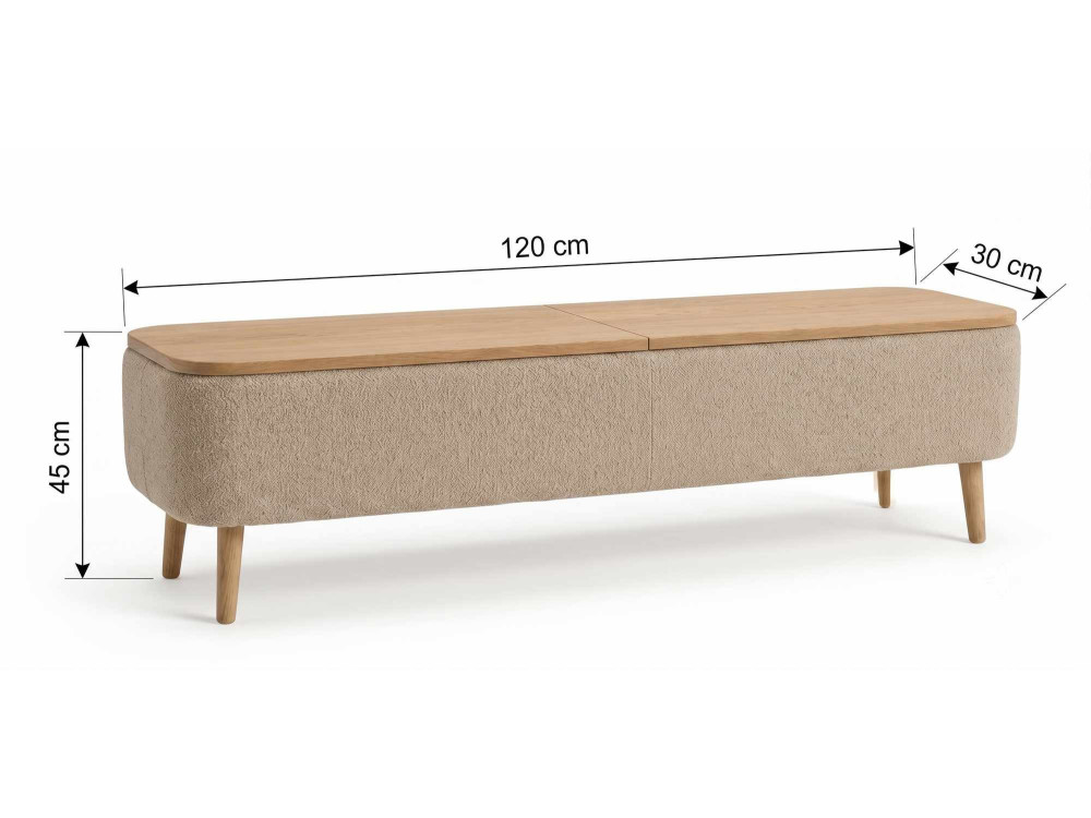 Houten tv-meubel "Sarven" - 120 x 30 x 45 cm - Beige