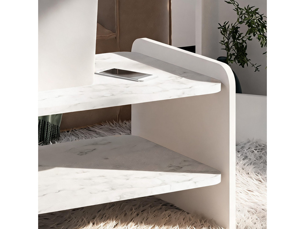 Houten salontafel "Amon" - 90 x 45 x 40 cm - Wit