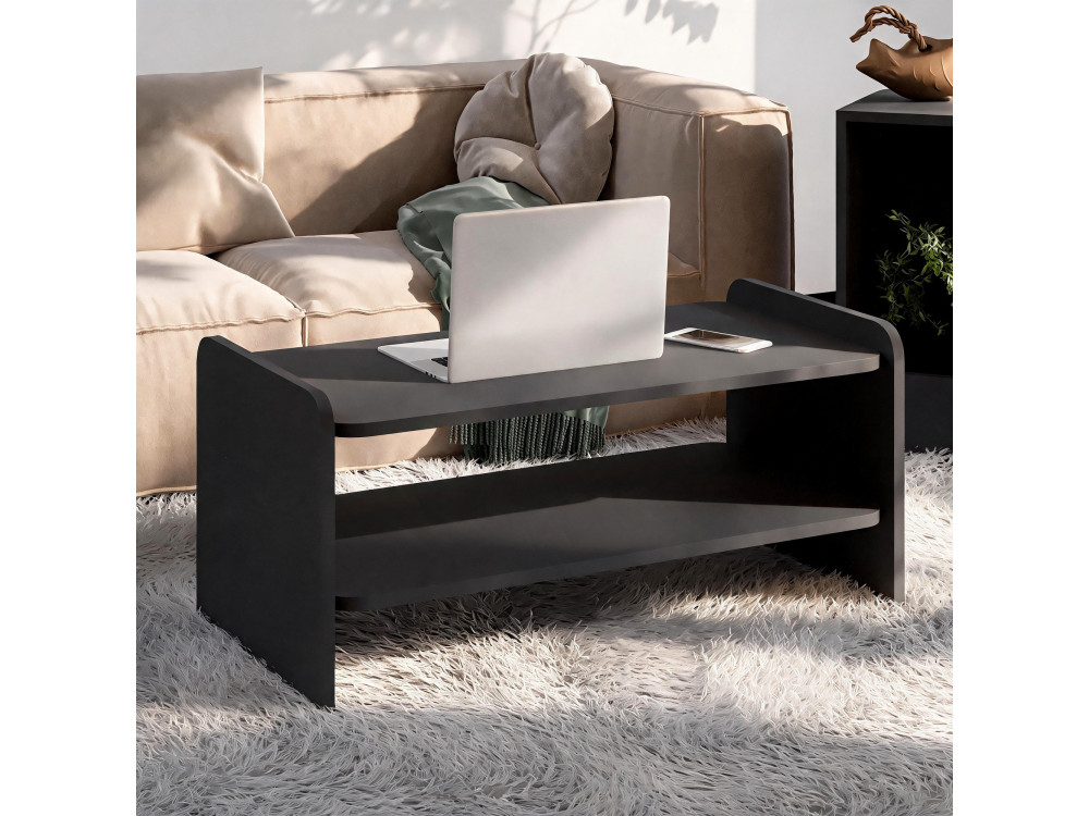 Houten salontafel "Amon" - 89,8 x 39,8 x 44,8 cm - Antraciet