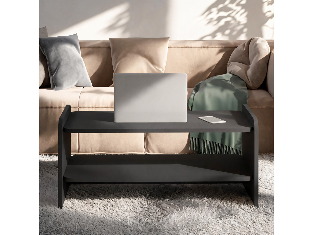 Houten salontafel "Amon" - 89,8 x 39,8 x 44,8 cm - Antraciet