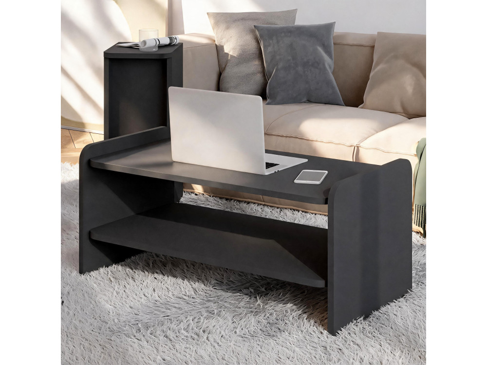 Houten salontafel "Amon" - 89,8 x 39,8 x 44,8 cm - Antraciet