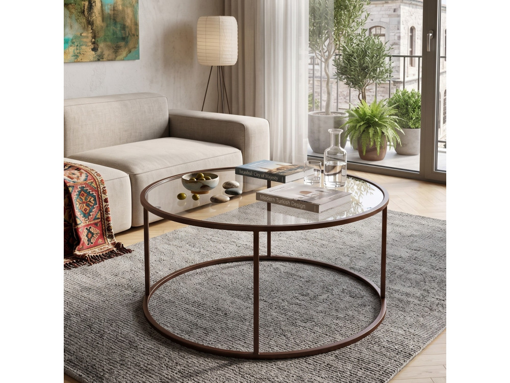 Houten salontafel "Brown-Trs-80-Nrd-Srk" - 80 x 80 x 43 cm - Bruin