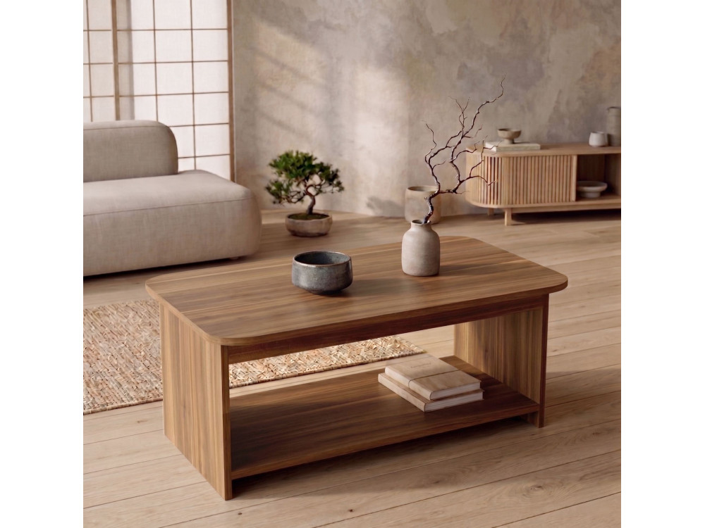 Houten salontafel "Chb1" - 100 x 41,8 x 50 cm - notenhout