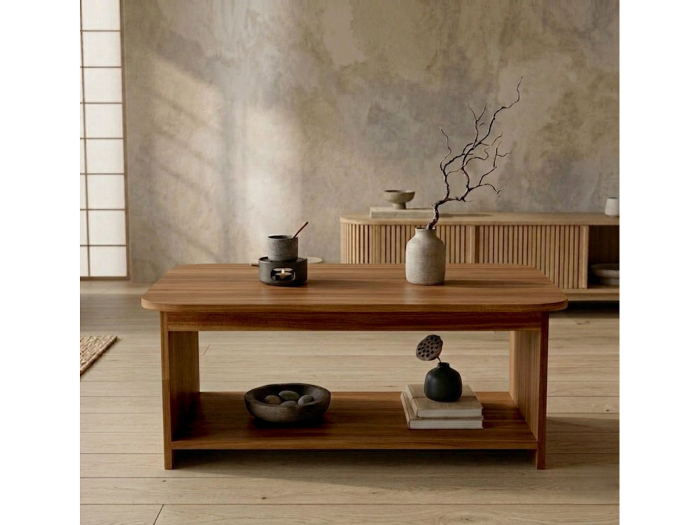 Houten salontafel "Chb1" - 100 x 41,8 x 50 cm - notenhout