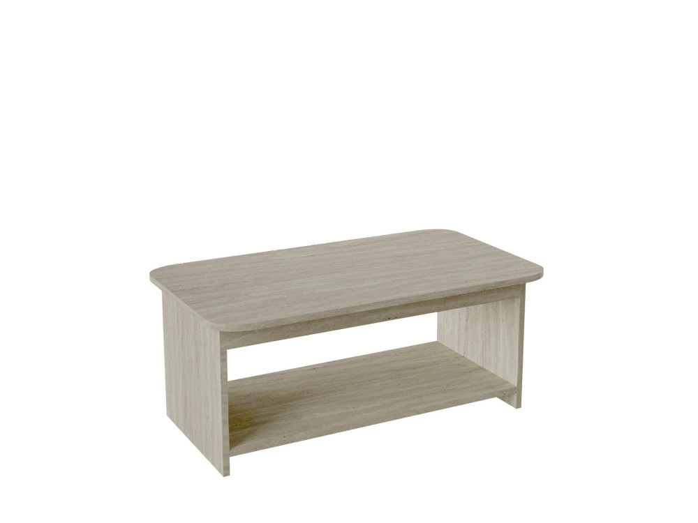 Houten salontafel "Chb1" - 100 x 50 x 42 cm - Travertijn