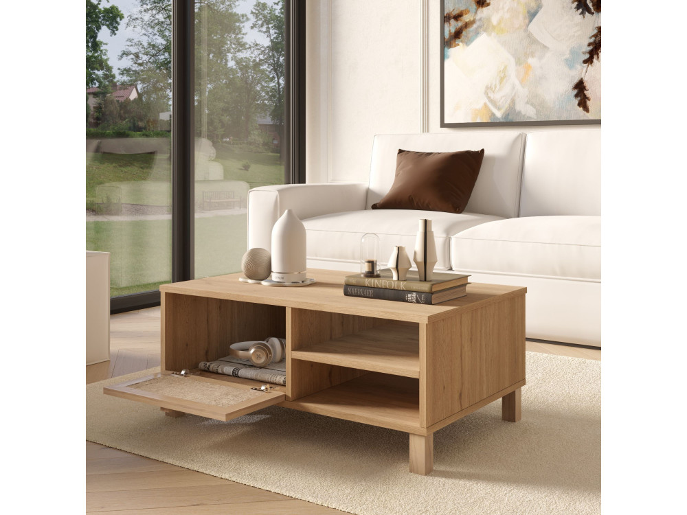 Houten salontafel "Dune" - 90 x 60 x 39 cm - Eiken