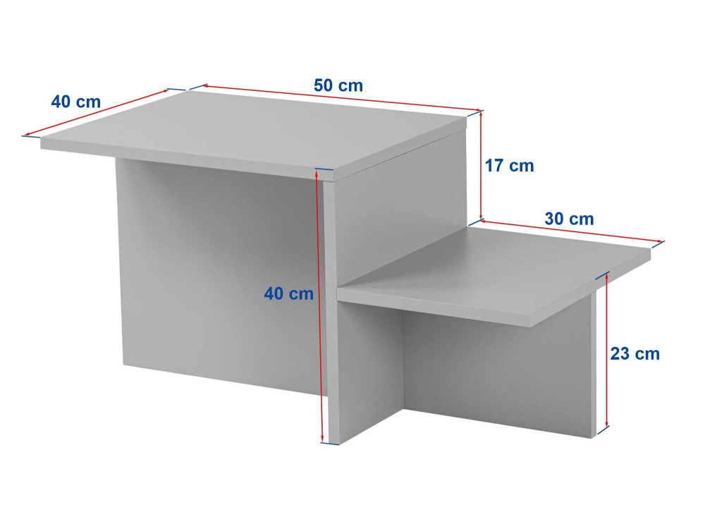 Houten salontafel „Harmony“ – 80 x 40 x 40 cm – travertijn