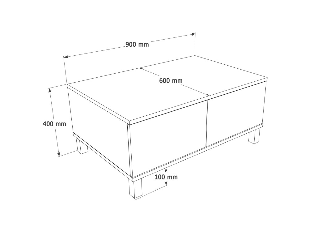 Houten salontafel „Mood“ - 90 x 60 x 40 cm - Zandkleur