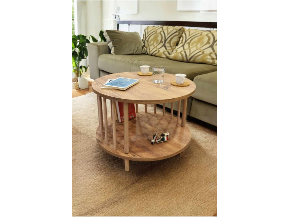 Houten salontafel "Peka-0108" - 60 x 43 cm - grenenhout