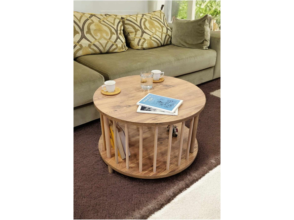 Houten salontafel "Peka-0108" - 60 x 43 cm - grenenhout