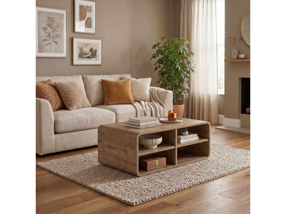 Houten salontafel "ROVEL" - 80 x 50 x 32 cm - Naturel