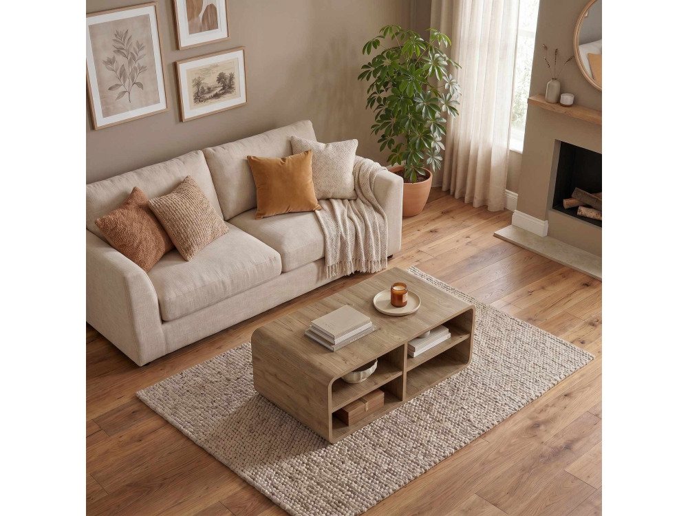Houten salontafel "ROVEL" - 80 x 50 x 32 cm - Naturel