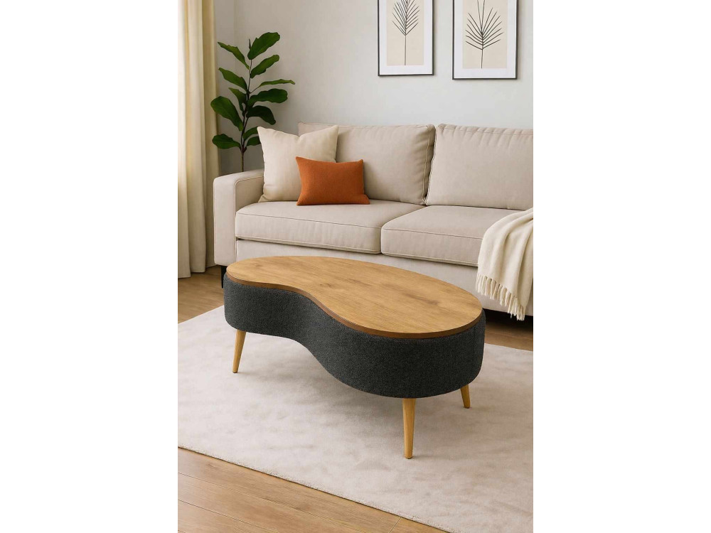 Houten salontafel „Vera“ – 98 x 50 x 45 cm – antraciet
