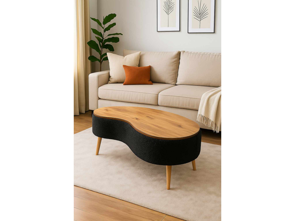 Houten salontafel "Vera" - 98 x 50 x 45 cm - Zwart