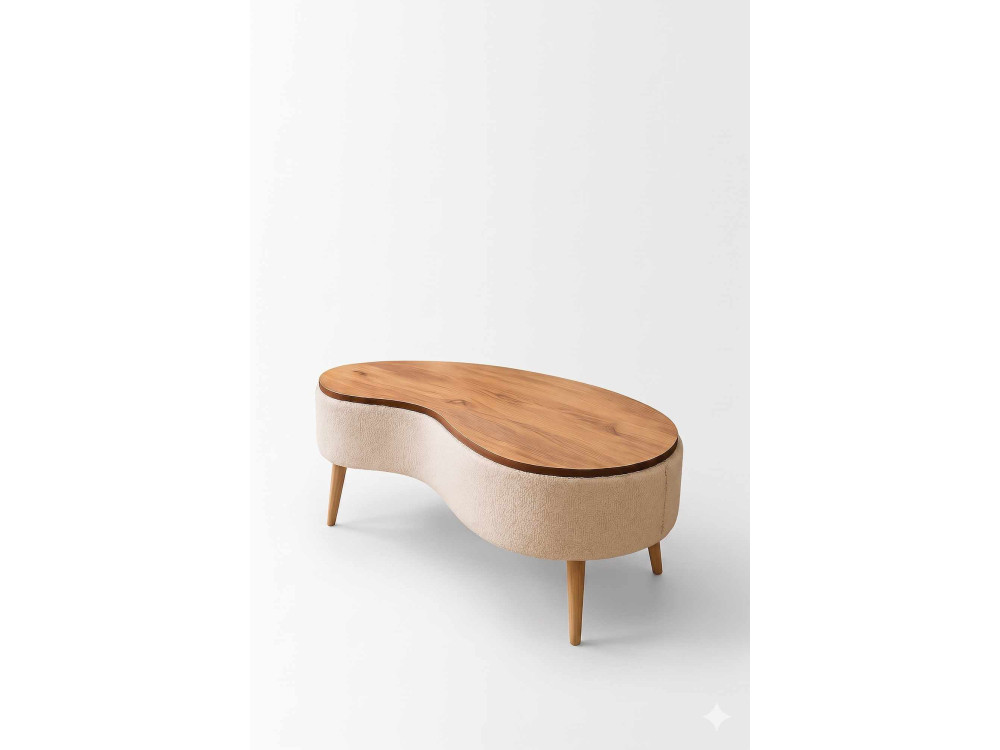 Houten salontafel „Vera“ – 98 x 50 x 45 cm – Beige