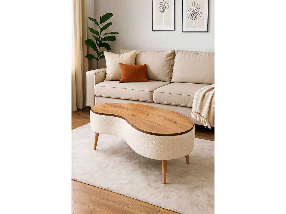 Houten salontafel "Vera" - 98 x 50 x 45 cm - Wit