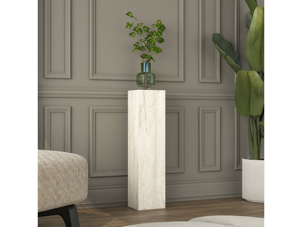 Houten bijzettafel "AD107" - 20 x 18 x 80  cm - Travertijn