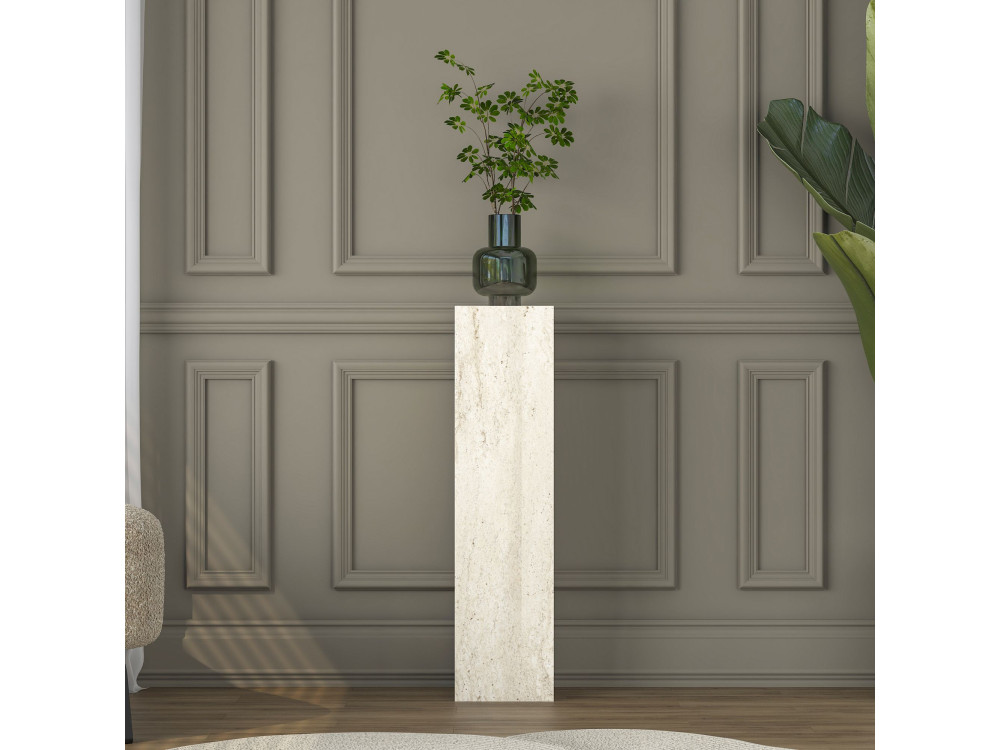 Houten bijzettafel "AD107" - 20 x 18 x 80  cm - Travertijn
