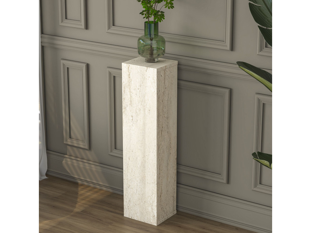 Houten bijzettafel "AD107" - 20 x 18 x 80  cm - Travertijn