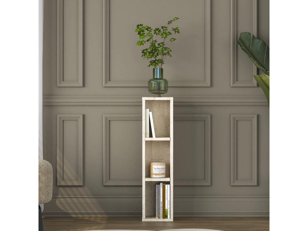 Houten bijzettafel "AD107" - 20 x 18 x 80  cm - Travertijn