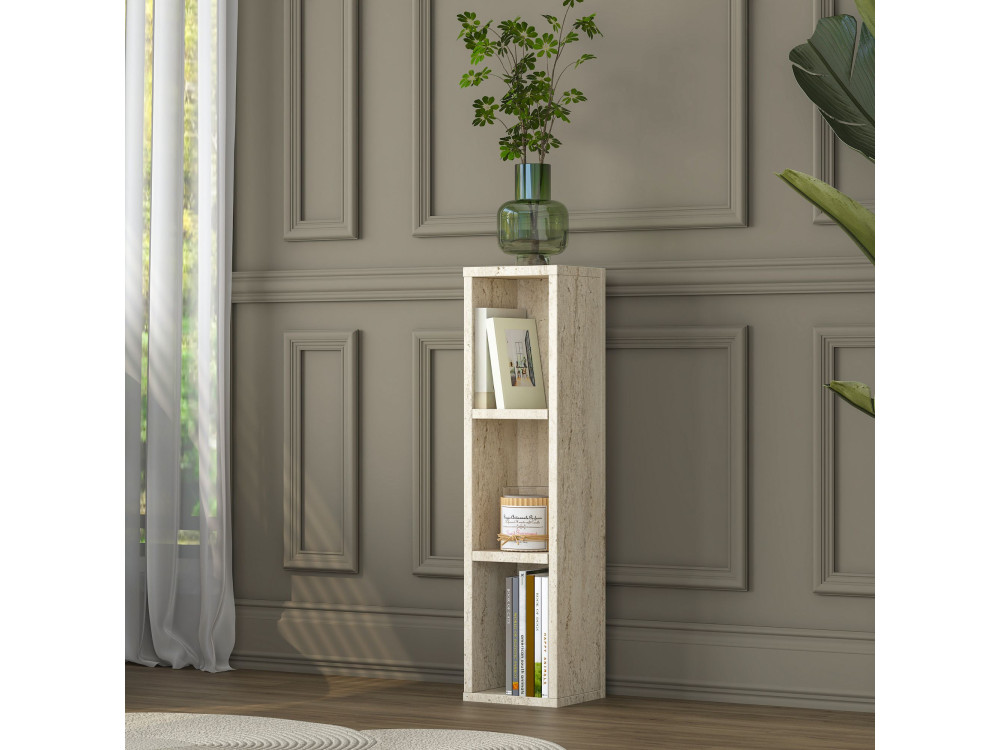 Houten bijzettafel "AD107" - 20 x 18 x 80  cm - Travertijn
