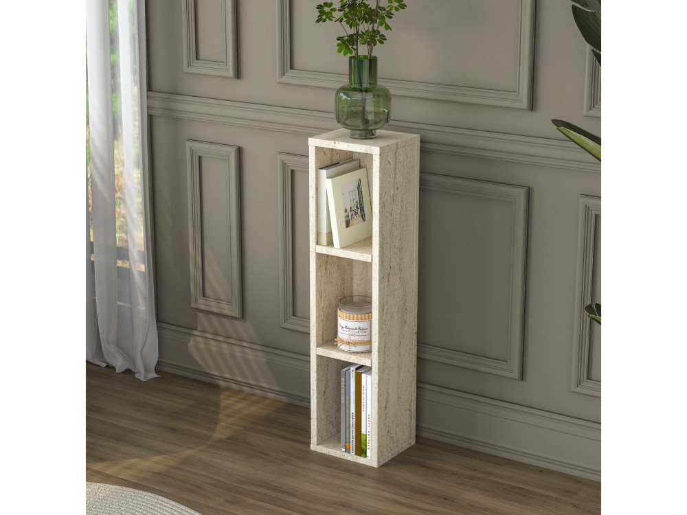 Houten bijzettafel "AD107" - 20 x 18 x 80  cm - Travertijn