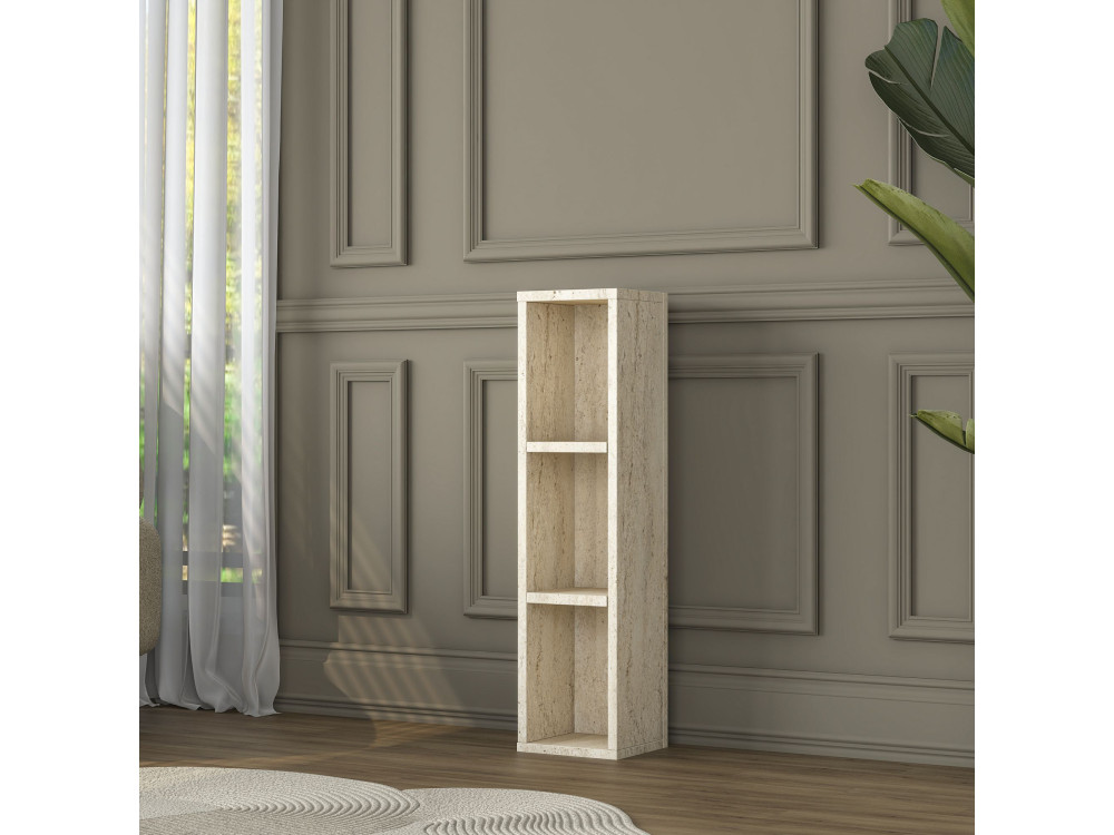 Houten bijzettafel "AD107" - 20 x 18 x 80  cm - Travertijn