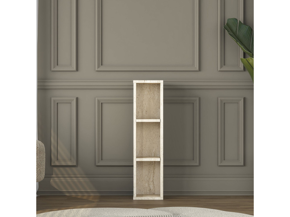 Houten bijzettafel "AD107" - 20 x 18 x 80  cm - Travertijn