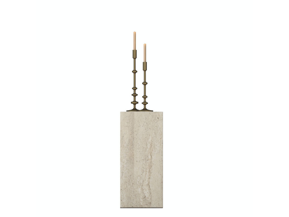 Houten bijzettafel "AD109" - 20 x 18 x 45 cm - Travertijn