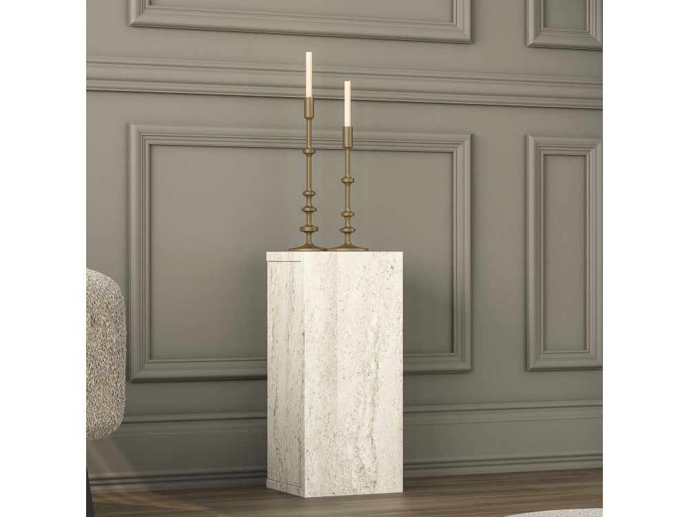 Houten bijzettafel "AD109" - 20 x 18 x 45 cm - Travertijn