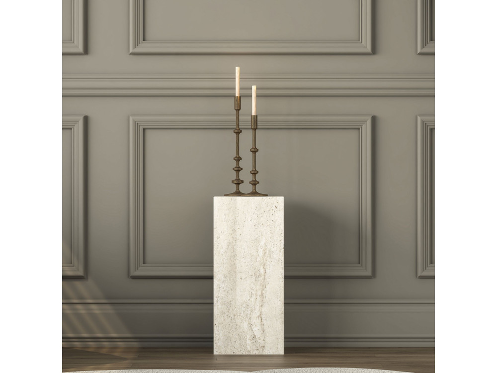 Houten bijzettafel "AD109" - 20 x 18 x 45 cm - Travertijn