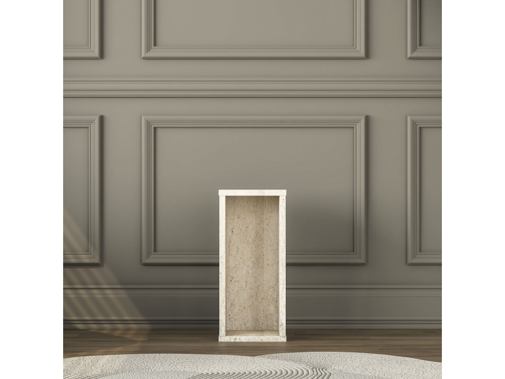 Houten bijzettafel "AD109" - 20 x 18 x 45 cm - Travertijn