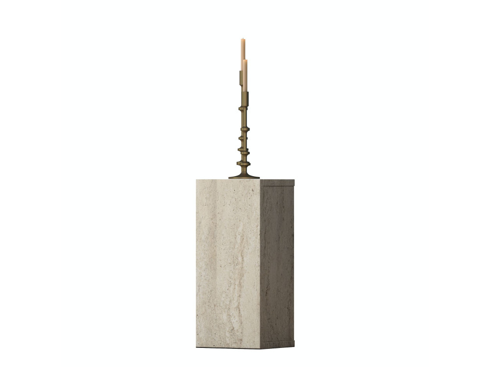 Houten bijzettafel "AD109" - 20 x 18 x 45 cm - Travertijn