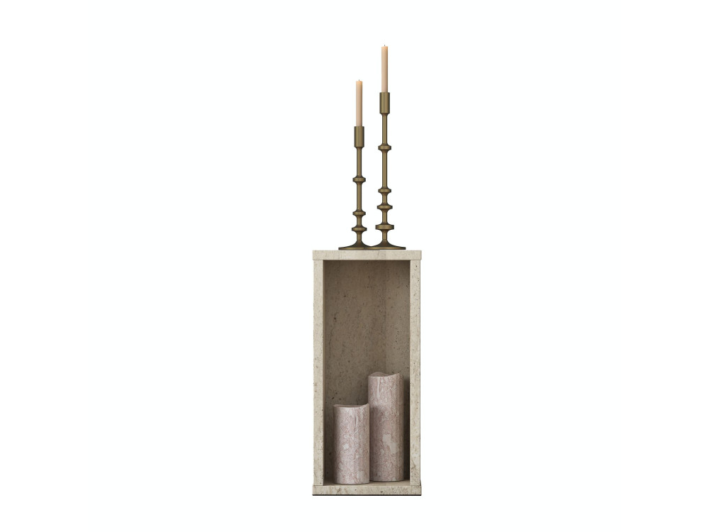Houten bijzettafel "AD109" - 20 x 18 x 45 cm - Travertijn