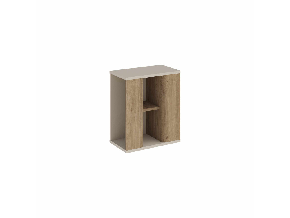 Houten bijzettafel "VENTRO" - 45 x 25 x 51 cm - Naturel / Steengoed