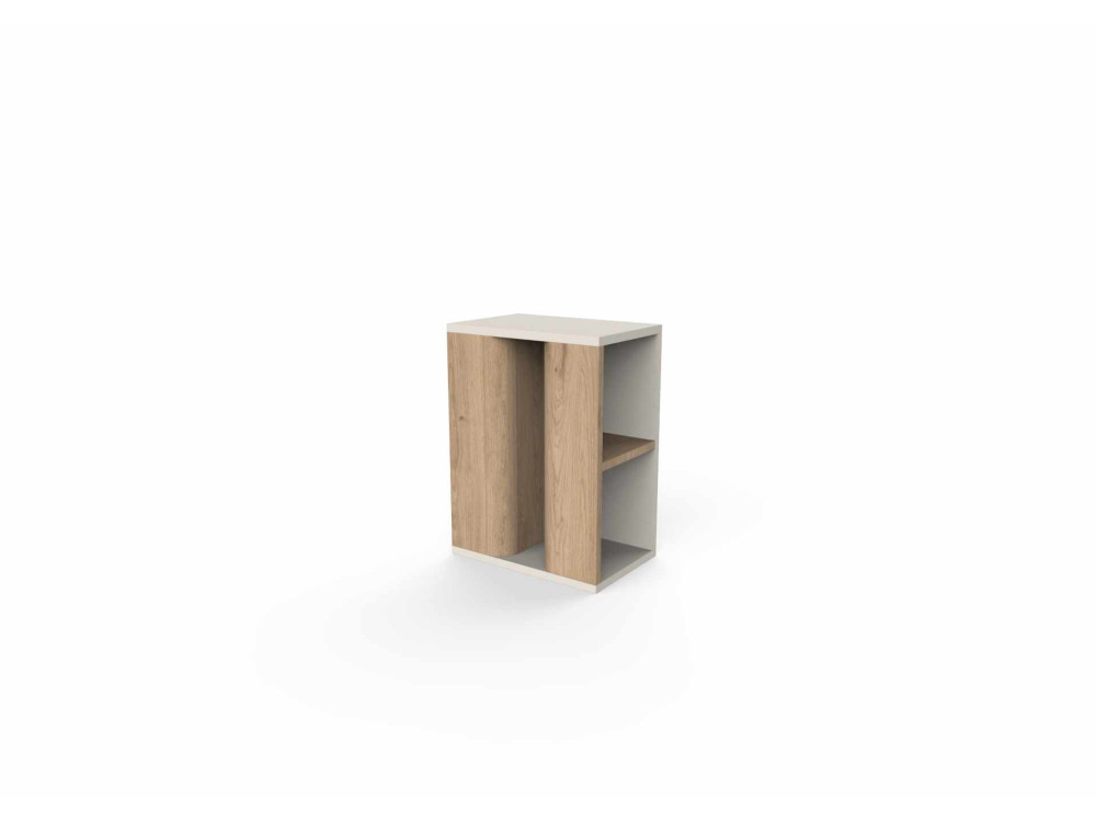 Houten bijzettafel "VENTRO" - 45 x 25 x 51 cm - Naturel / Steengoed