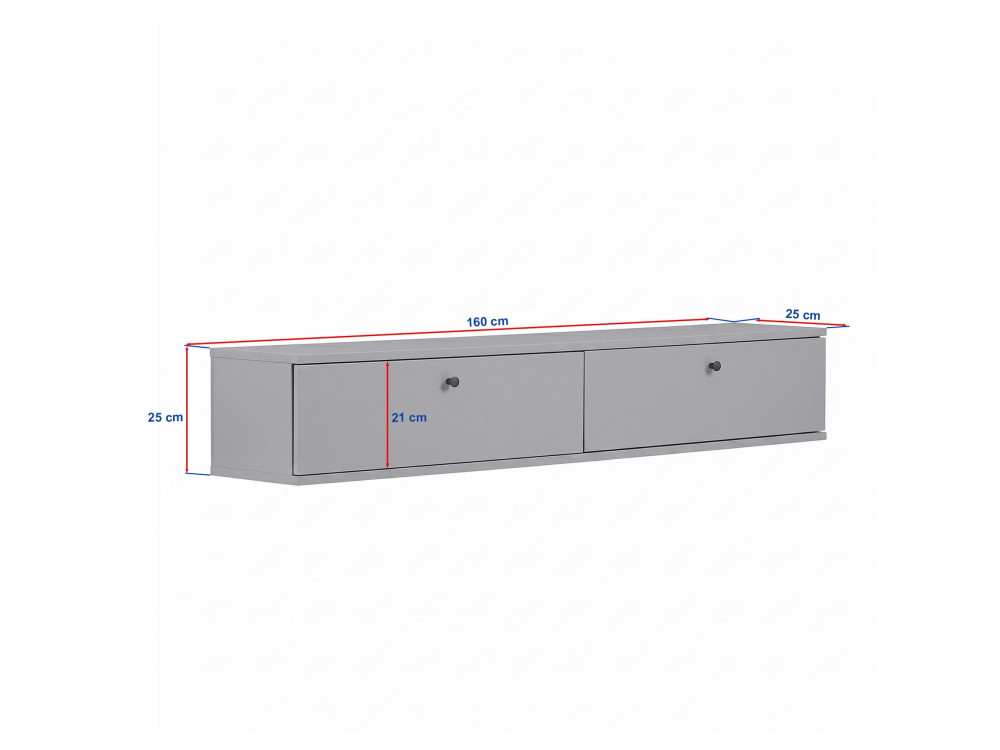 Houten tv-kast "Ligne 160" - 160 x 25 x 25 cm - Wit