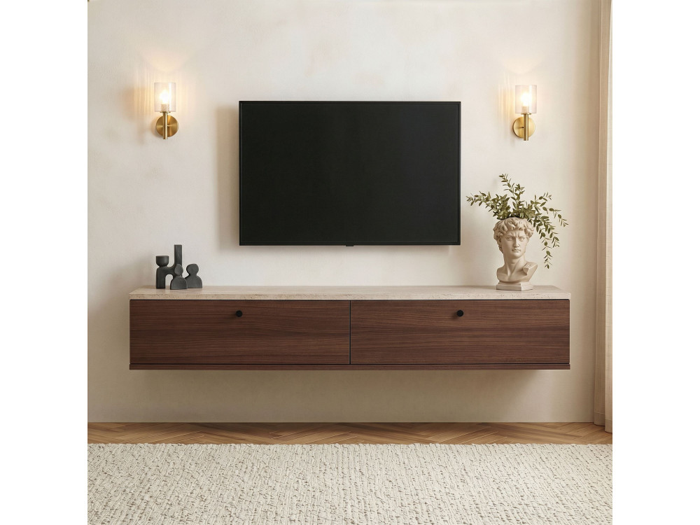 Houten tv-meubel "Ligne 160" - 160 x 25 x 25 cm - Bruin