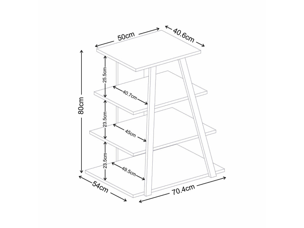 Houten tv-meubel "LYNO" - 70 x 41 x 80 cm - Grijs