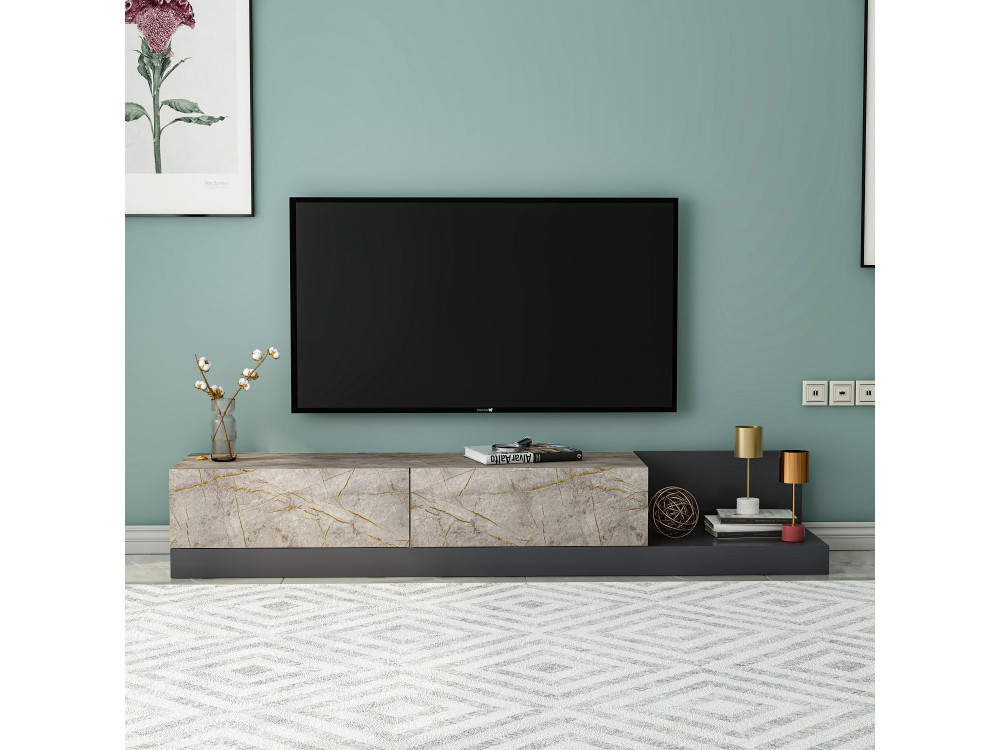 Houten tv-meubel „Major“ - 180 x 37 x 30 cm - antraciet
