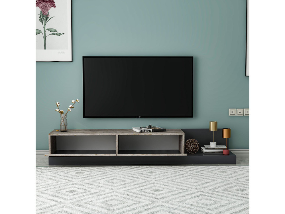 Houten tv-meubel „Major“ - 180 x 37 x 30 cm - antraciet