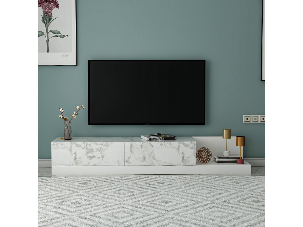 Houten tv-meubel "Major" - 180 x 37 x 30 cm - Wit