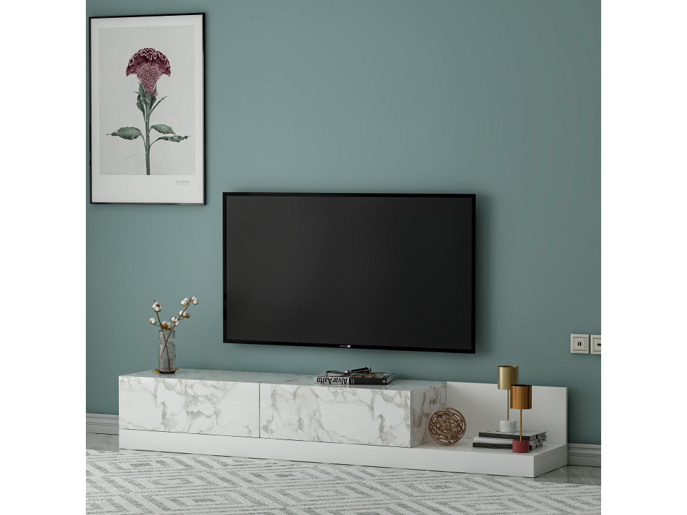 Houten tv-meubel "Major" - 180 x 37 x 30 cm - Wit