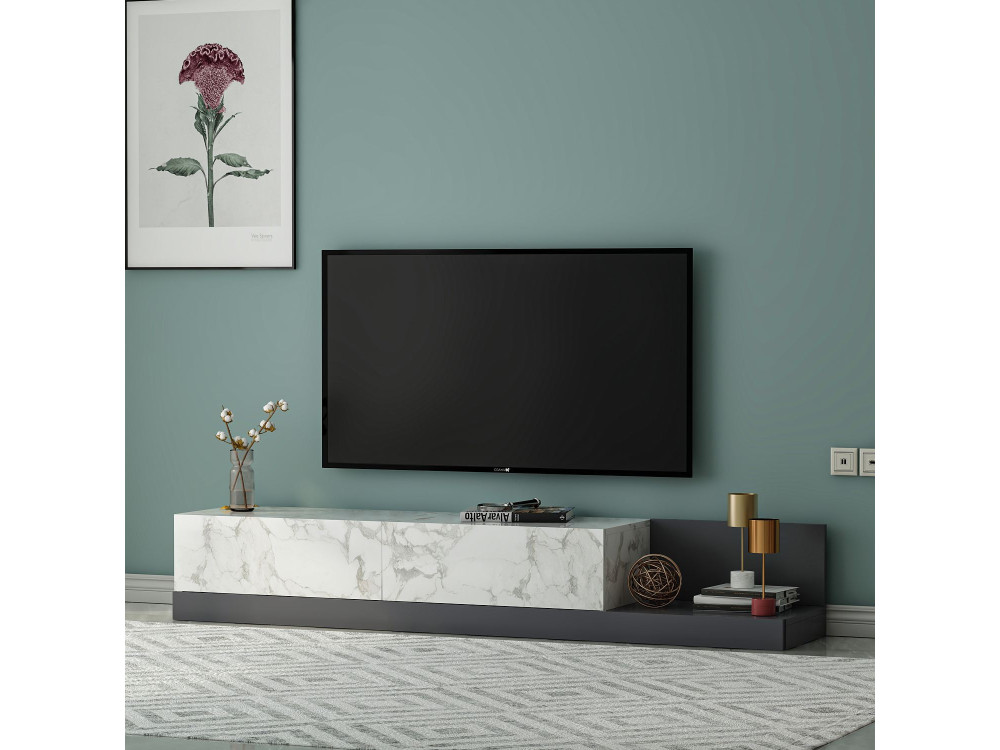 Houten tv-meubel "Major" - 180 x 37 x 30 cm - Grijs